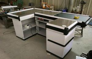 Quality Custom Stainless Steel Table Surface Supermarket Electric Cash Counter for sale