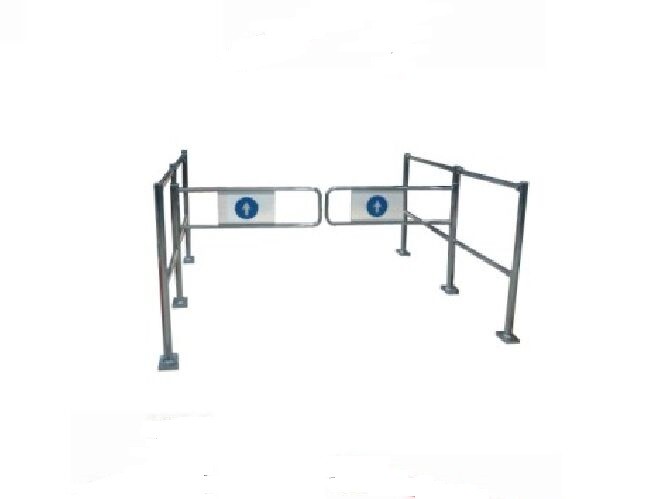 Quality ISO9002 Silver Pedestrian Swing Security Gate For Shopping Mall for sale