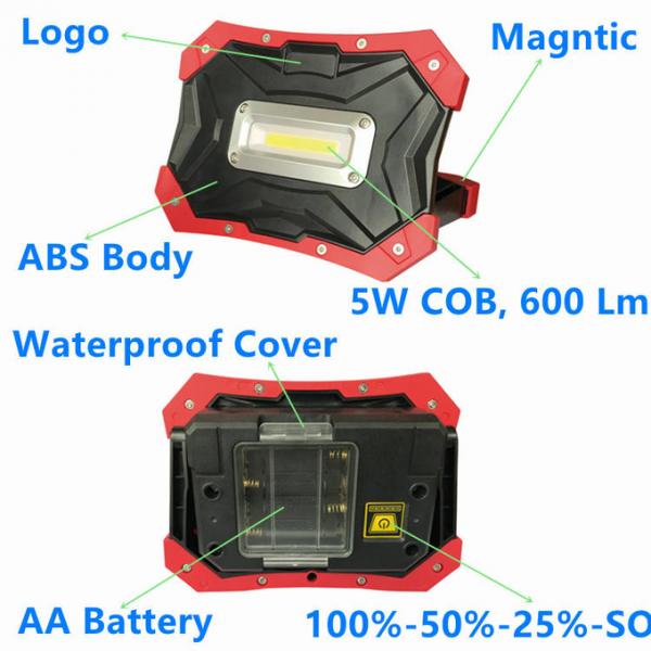 IK10 Magnetic 5W COB Portable Led Flood Lights With SOS 0