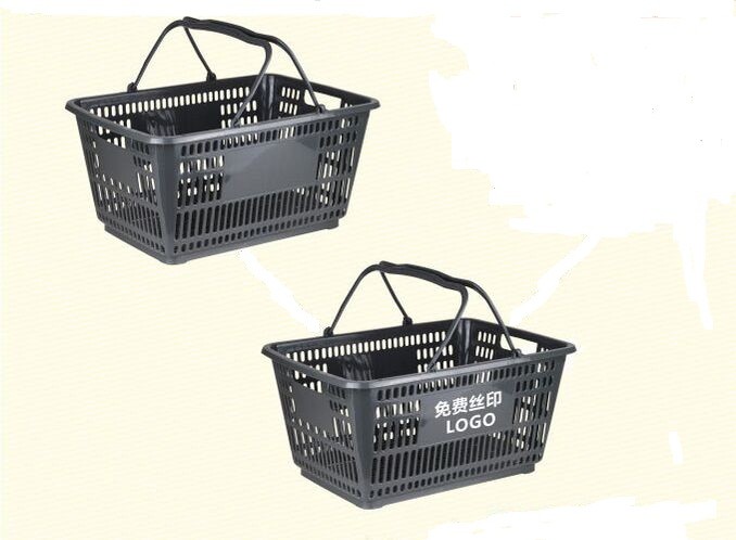 Quality HDPP Supermarket Plastic Hand Shopping Basket , Fruit Vegetable Grocery Hand Baskets For Store / Shop for sale