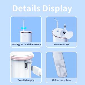 Quality OEM Teeth Cleaner Water Jet 2000mAh Battery Collapsible Water Flosser Factory for sale