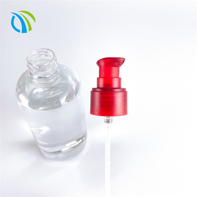 China Red 4ml 24/410 PET Treatment Pump Top Shampoo Bottle Dispenser 24mm on sale