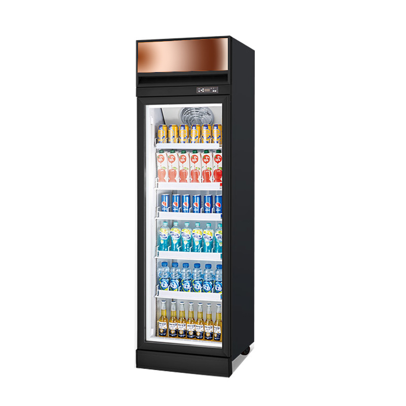China Supermarket Display Refrigerators 400L Glass Door Beer Fridge Upright Drink Beverage Cooler on sale