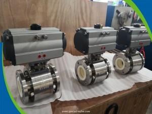 Quality Ceramic Lined Pneumatic Ball Valve Medium Pressure Clamp Connection for sale