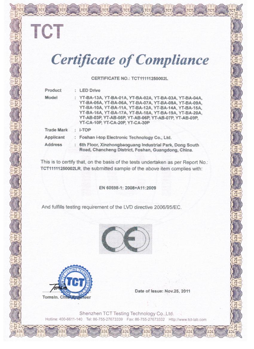 Jieyanger Lighting Co.,Ltd Certifications