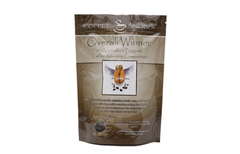 Moisture Proof Zipper Coffee Bags / Pouch With Degassing Valve