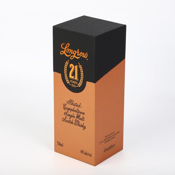 Buy Embossing Corrugated Wine Gift Boxes 2.5mm Fip Open Top 1B With Black Rose Gold Foil at wholesale prices