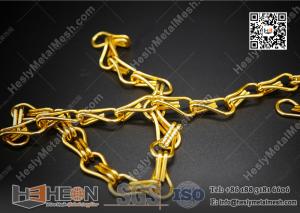 Quality Golden Color Aluminum Chain for Fly Screen Curtain | HeslyMesh Factory for sale