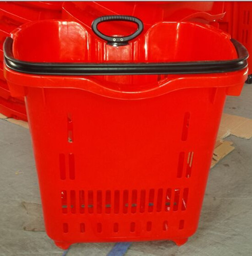 Buy cheap 40L Household Shopping Trolley Basket With Pulling Handle And Wheels from wholesalers