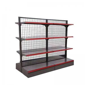 China Single Side Display Grid Rack Heavy Duty Supermarket Shelving on sale