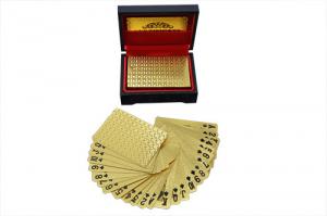 China Custom size 24K Gold foil Playing Cards Poker cards birthday gifts on sale