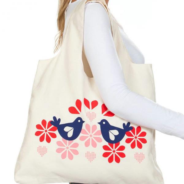 ... Reusable Womens Cotton Screen Printing Shopping Bags with Handles