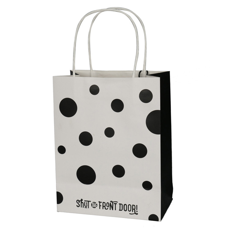 China Dot Design Personalized Paper Shopping Bags , Promotional Paper Bags Offset Printing on sale