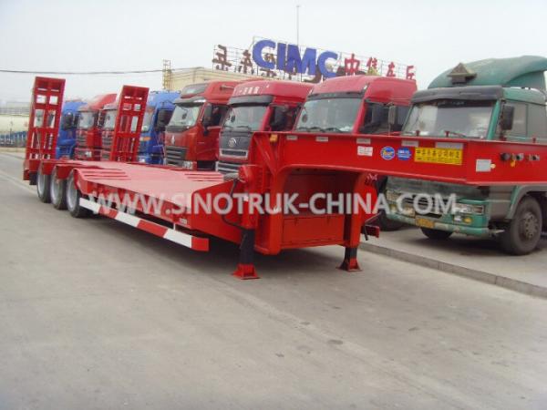 Buy low bed trailer 3 axles BPW brand   12.00R20 tyres  ABS  Optional JOST support leg at wholesale prices