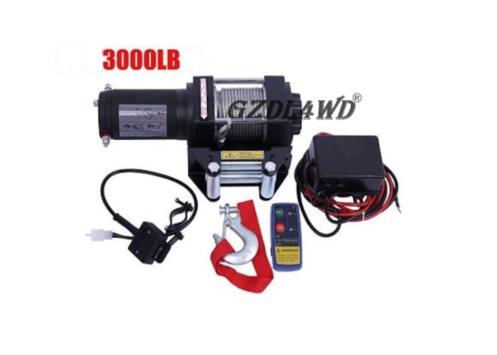 Quality Mini 3000lbs 24V 12V Heavy Duty Electric Winch Wire Rope ATV with Automatic Braking Action for sale