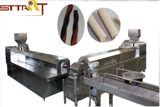 Quality High Efficiency Single Screw Food Extruder , Smart Pet Treat Machine for sale