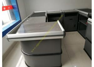 Quality Electronic Supermarket Conveyor Belt Checkout Counter With Electrical Engine for sale