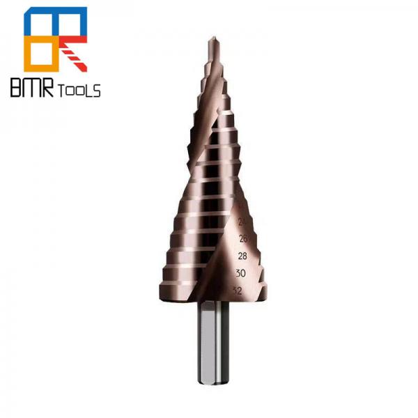 Buy BMR TOOLS 4mm-32mm 15steps triangle shank sprial flute hss step drill bit for metal hole drilling at wholesale prices