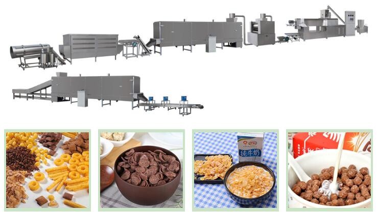 Quality Extrusion Press Corn Flakes Production Line / Cornflakes Making Machine for sale