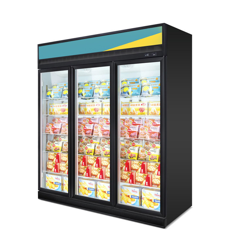 Buy Supermarket Beer Cold Drink Display Freezer Vertical Pepsi Refrigerators Glass Door Chiller Freezer at wholesale prices