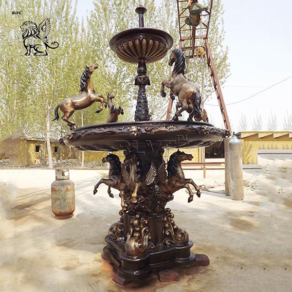 Buy Large Bronze Fountain Modern Art Brass Animal Garden Water fountains With Horse Statues at wholesale prices