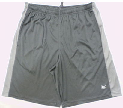 Quality Elastic Drawstring Front Mens Soccer Shorts , Knee Length Sports Shorts Mens Grey Color for sale