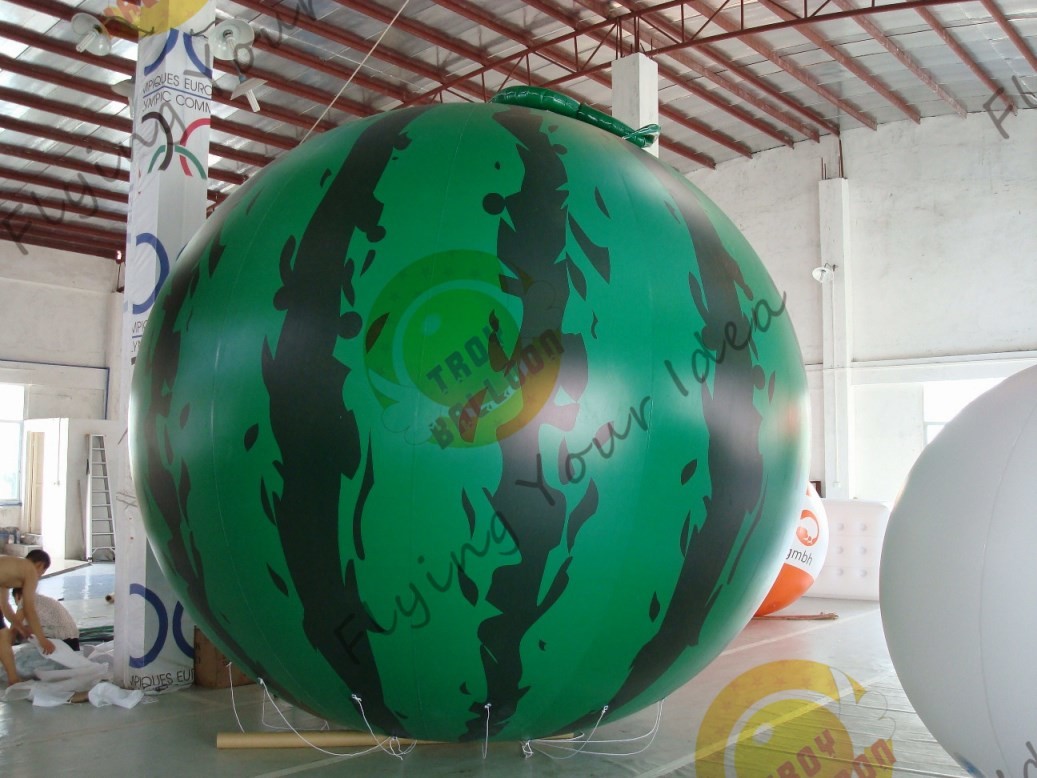 Quality 4m diameter watermelon Fruit Shaped Balloons Rainproof / Fireproof for sale