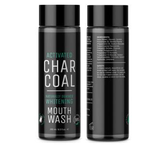 Quality Clean Teeth Stains Mint Flavor Natural Whitening Activated Charcoal MouthWash 250ml for sale