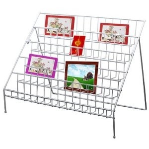 Quality Portable Acrylic Double Side Floor Literature Magazine Display stand Rack 12 compartments for sale