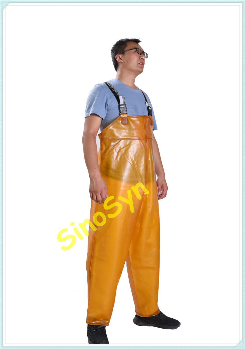 Quality FQY1907 Yello Oxford Safty Chest/ Waist Protective Working Fishery Men Pants for sale