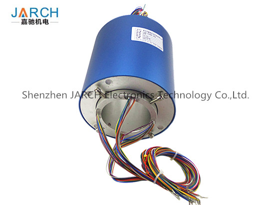 Quality 2 ~ 72 Conductors blue 140mm through bore electrical slip ring / brush slip ring for sale