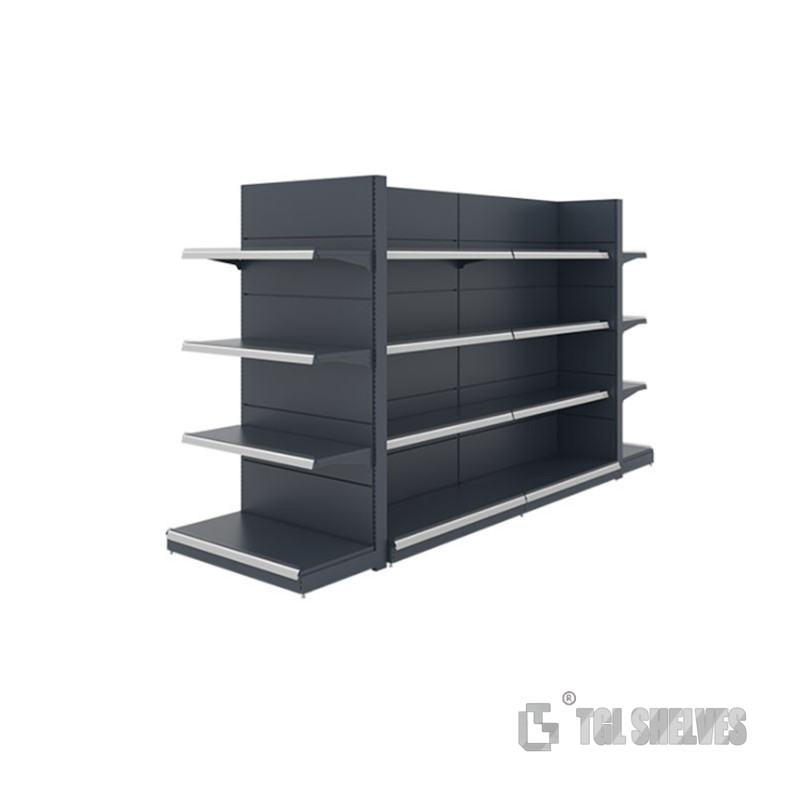 China Double Sided Convenience Store Display Shelves Supermarket Shelving on sale