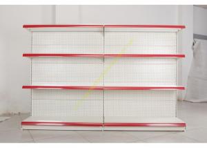 Quality Single - side Store / Supermarket Display Shelving with 4 Layers Perforated Back Panel for sale