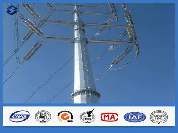 Buy 10 - 550KV Hot dip Galvanized Overhead Line Electricity Distribution Steel Pole at wholesale prices