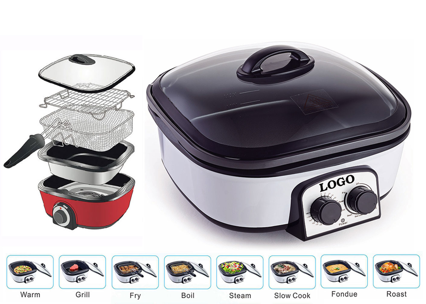 Tefal Electric Multi Pot Cooker Energy Efficient One Size 7 In One Retain Original Vitamin