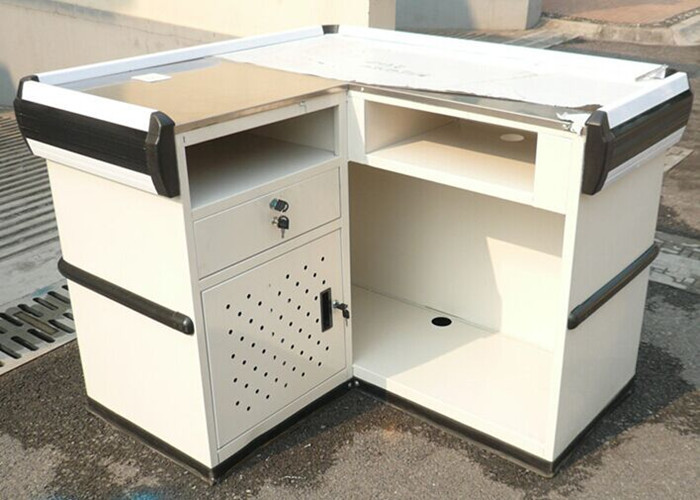 Quality Supermarket Stainless Steel Cashier Counter Desk for sale