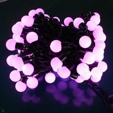 Quality Purple and Small LED Ball String Lights with 100,000 Hours Lifespan, Come in Various Colors for sale