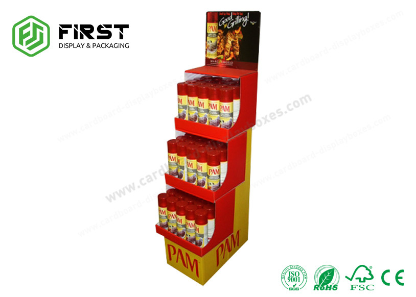 China Recyclable Retail POP Floor Display Custom Logo Printed Cardboard Display Stand on sale