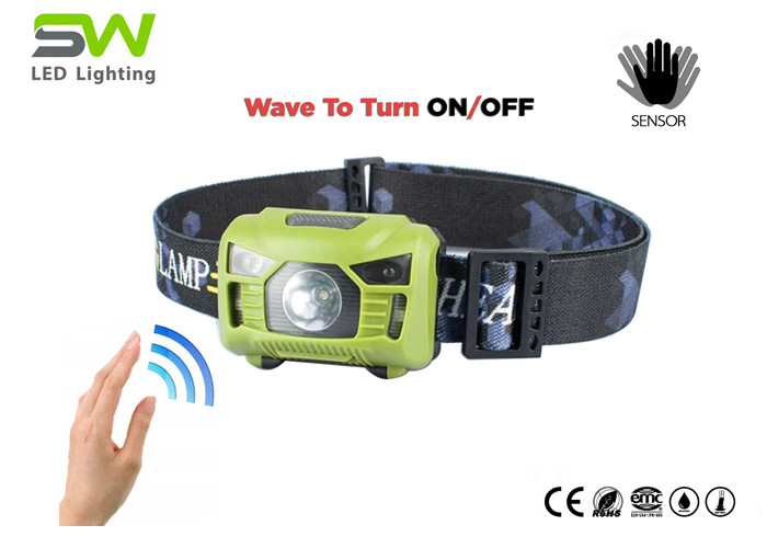 Quality Smart 3W IP64 Rechargeable LED Motion Sensor Headlamp For Hiking for sale