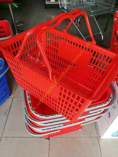 Quality Retail Grocery Supermarket Hand Held Shopping Baskets 20kg Capacity for sale