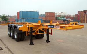 Quality Flatbed Shipping Container Delivery Trailer High Efficiency For Port Transport for sale