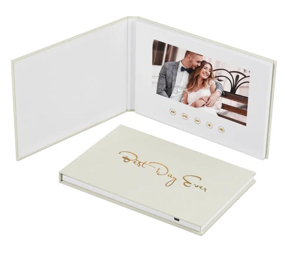 Quality Custom logos memory wedding invitations book lcd business card gift screen 7 inch greeting business video brochure for sale