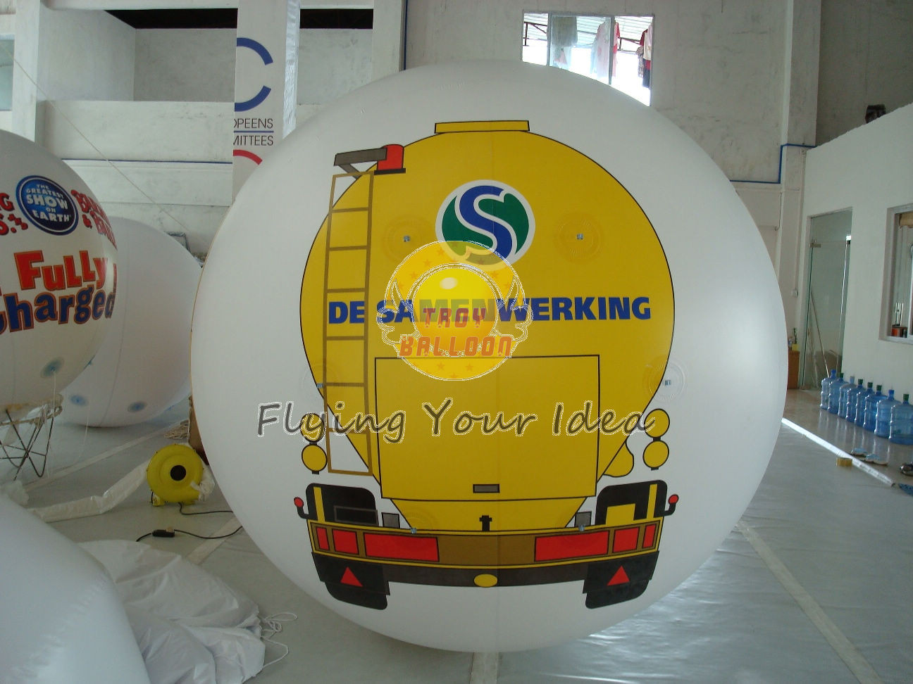 Quality White PVC Large Printed Helium Balloons with UV protected printing for Opening event for sale