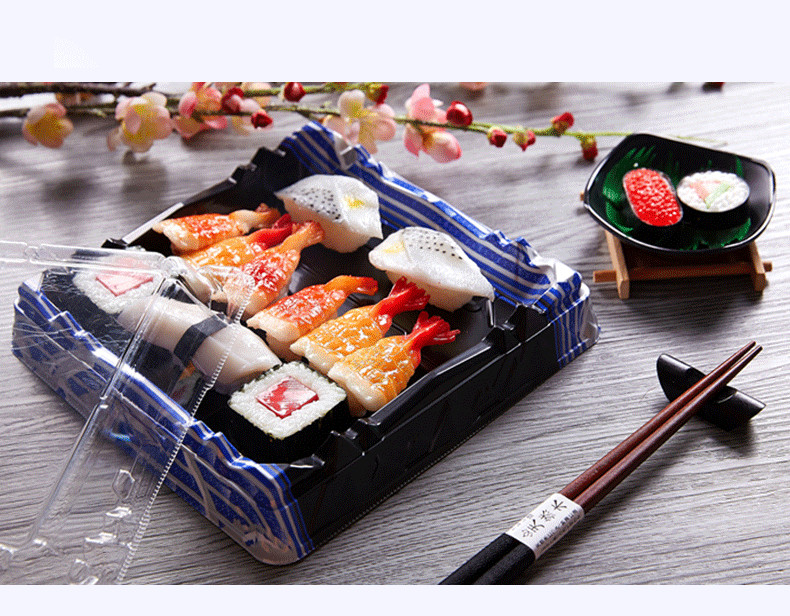China FDA Sashimi BOPS Plastic Disposable Sushi Trays Food Grade on sale