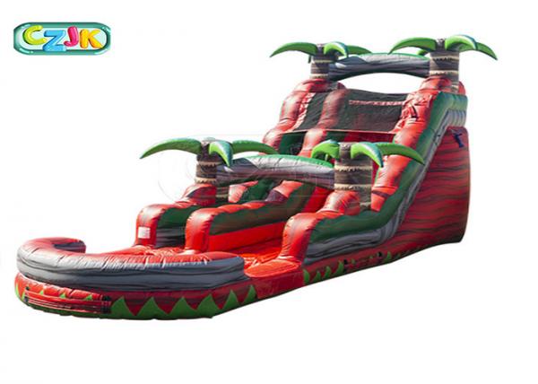 Buy Tropic Plant Tree Blow Up Water Slide 0.55mm PVC Material Custom Logo at wholesale prices