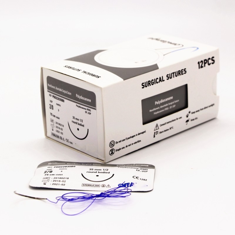 Quality Polydioxanone monifilament(PDO/PDS) surgical sutures with needles for sale