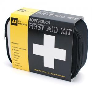 Quality promotion car first aid kit (white plastic box) for sale