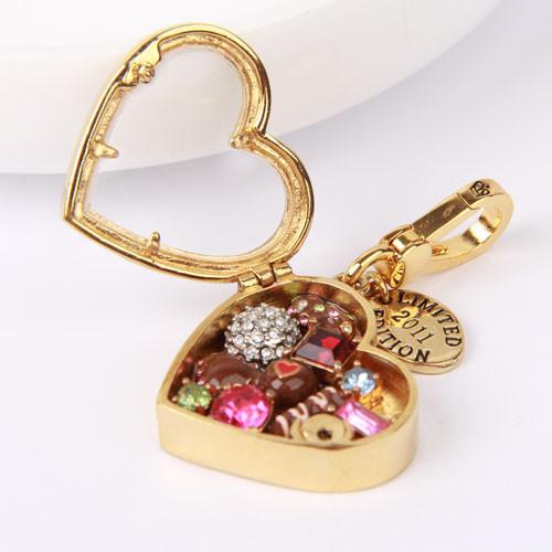 Fashion brand jewelry Juicy Couture necklace pendant heart locket ...