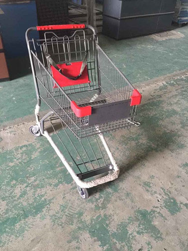 Quality Coated Metal Steel Grocery Store Powder Shopping Trolley With 4 Wheel , SGS / ISO9002 for sale