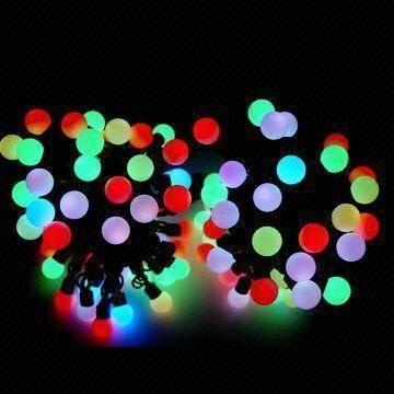 Quality LED String Holiday Light, Made of PVC Line and PC Ball for sale